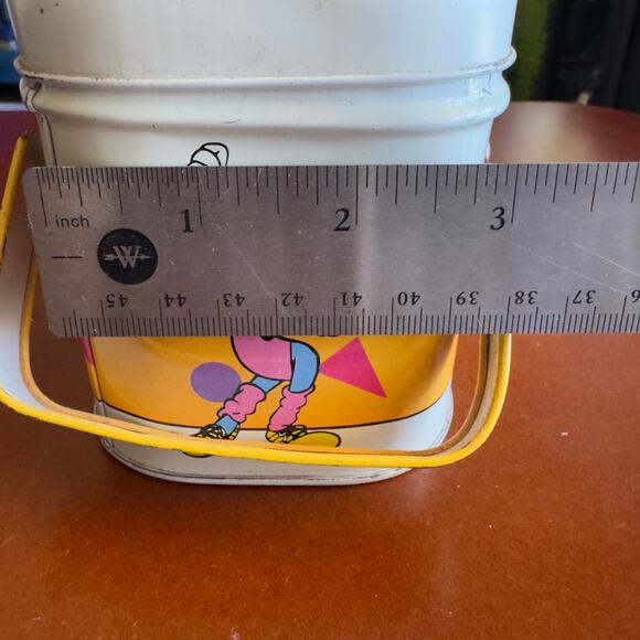 Vintage Walt Disney Mickey & Minnie Mouse Exercise Tin Box With Lid & Handles - Picture 12 of 12